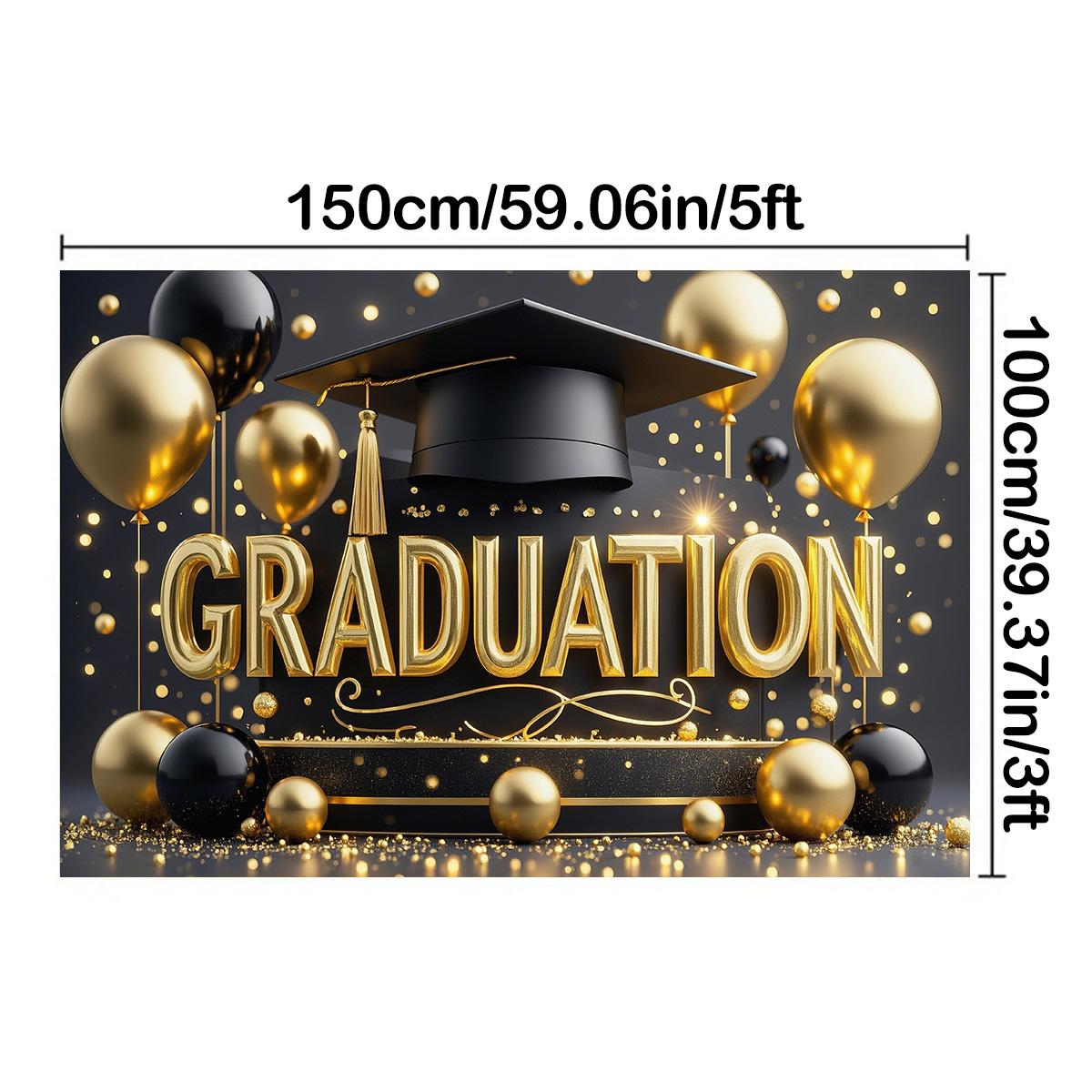 

Баннер-фон для выпускного, тема поздравлений, для школьных праздников в помещении и на открытом воздухе, выпускных вечеров и домашнего декора - многоразовые принадлежности для вечеринок 150*100cm / 5*3ft