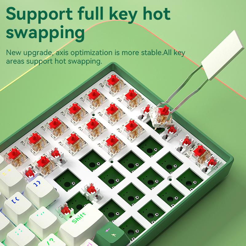 New Arrival 100 Keys Red Switch Hotswap Trading Wired Gaming Mechanical Keyboard for Desktop Laptop