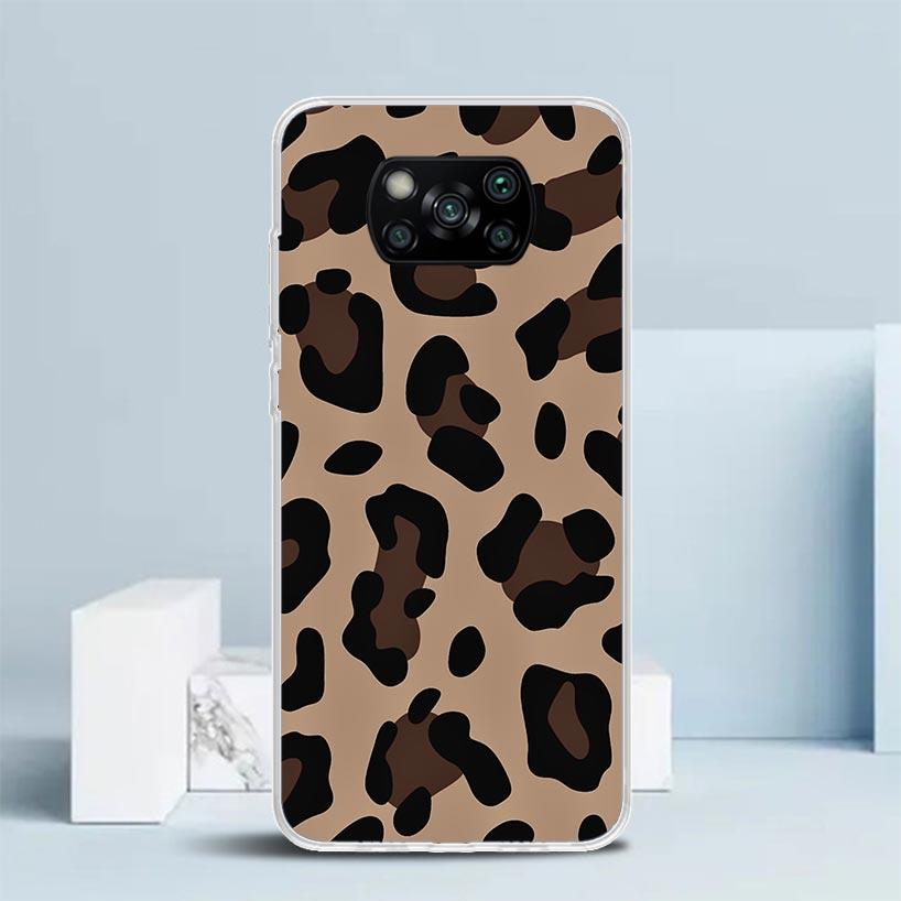 Leopard Print Phone Case For Xiaomi Poco F7 Ultra X5 X6 X7 Pro M7 Redmi 15C 15 13C 13 12C 12 10C 10 10A 9 9C 9A 9T Cover Poco X7