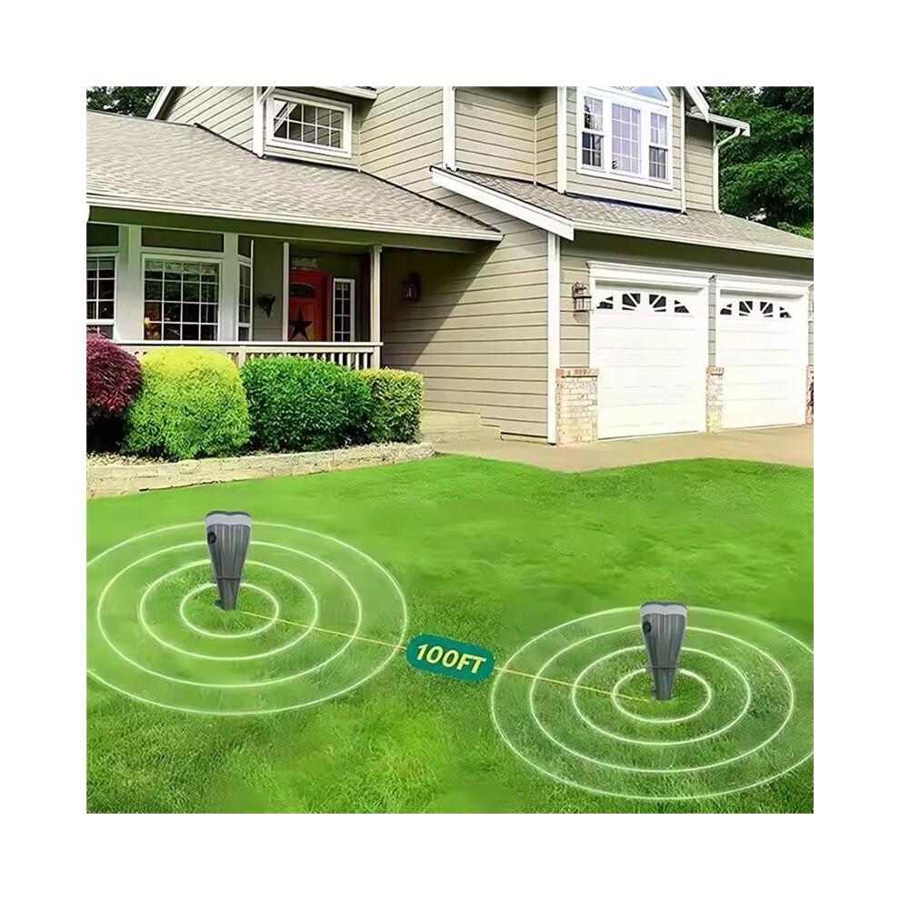 Solar Powered Waterproof Spiral Mole Repellent Ultrasonic Rodent/Snake/Bird Animal Repellent for Farm Courtyards