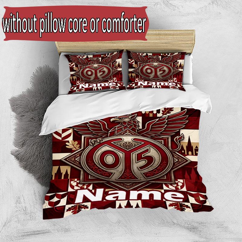 3pcs Duvet Cover Set (1*Duvet Cover + 2*Pillowcase, Without Core), Custom Name 05 1FSV Mainz 05 Pattern Bedding Set, Home Bedroom Decor Gift