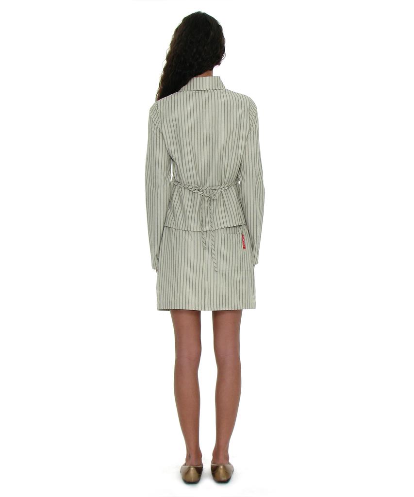 Partimento Woman Pwc Easy Mini Skirt_Green Stripe