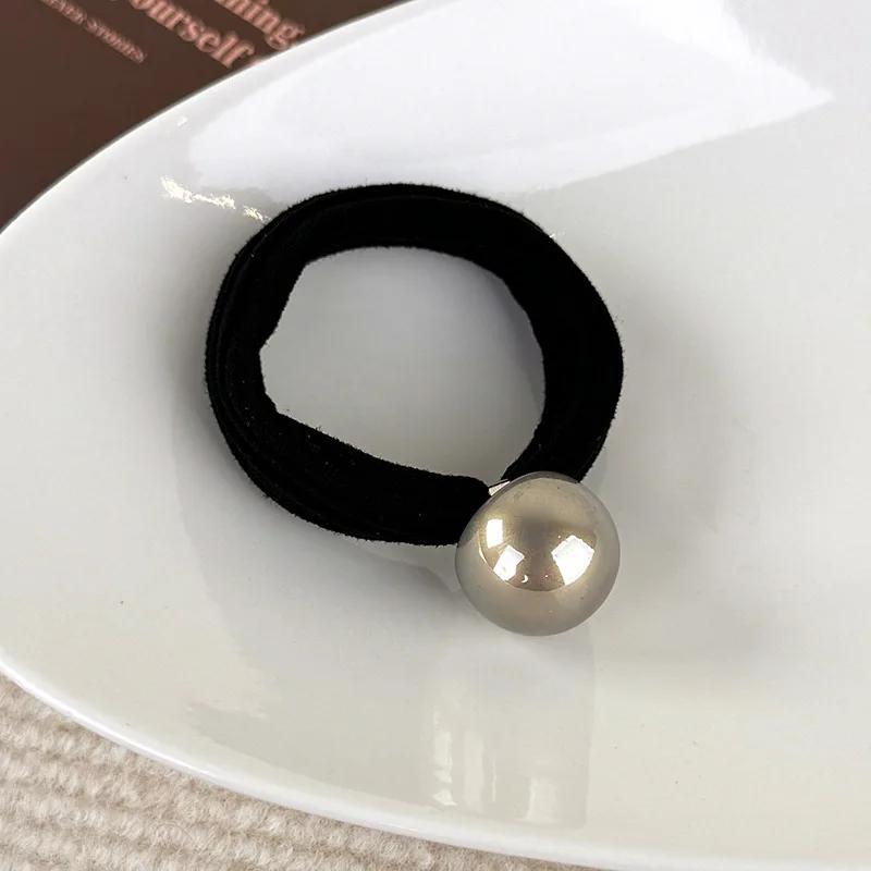 

Модные большие искусственные жемчужины цвета шампанского, высокоэластичные бесследные резинки для волос, повязки на голову для женщин, девочек, резинки для волос, резинки