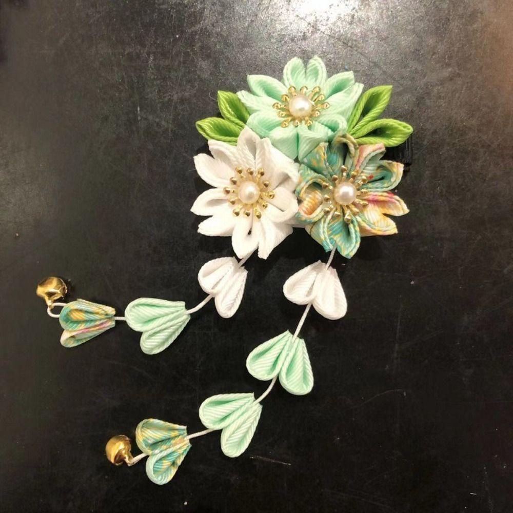 Hanfu Accessories Japanese Kimono Headwear Ancient Style Tassel Flower Hairpin  Hair Accessories