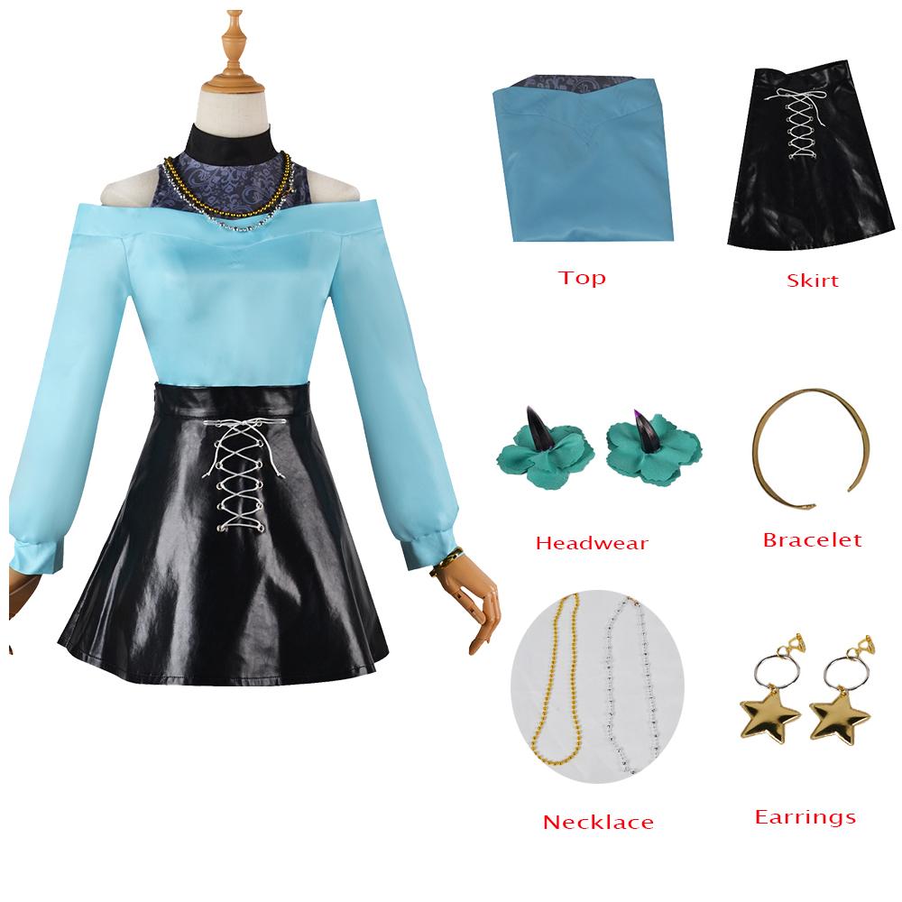 Japanese Anime Oshi No Ko Girls Hoshino Ai Cosplay Costume Carnival Vintage Pink Lolita Dress Rubii Akuamarin School Uniform Wig