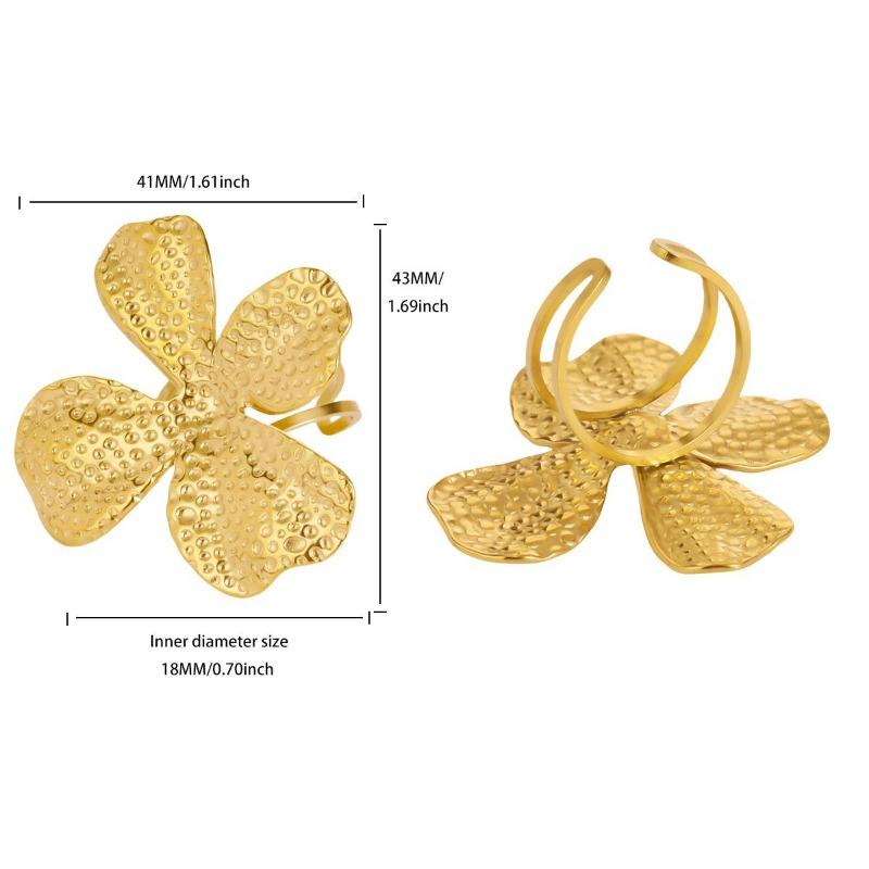 Übertriebener Edelstahlring Premium Hammer Seestern Sonne Opal Verstellbarer Ring Titanstahlring