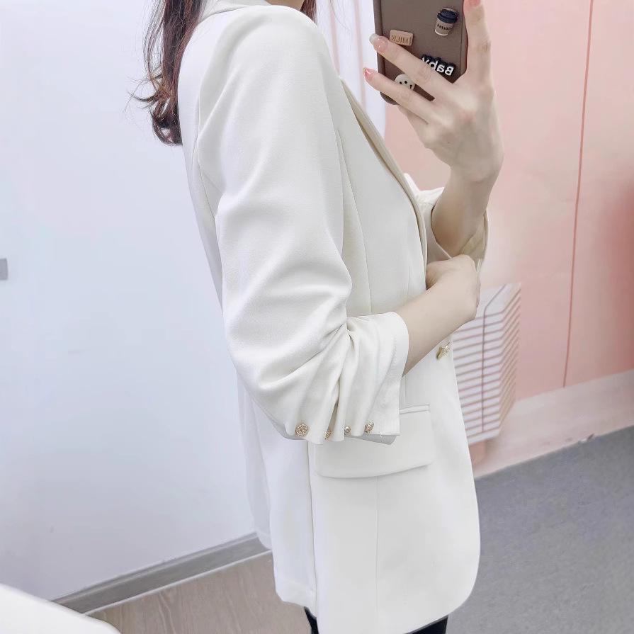 Spring 2026 Han Style Lapel Solid Color Short Suit Jacket