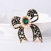 SKEDS Luxury Rhinesotne Pearl Bow Brooches For Women Exquisite Bowknot Pins Jewelry Party Wedding Crystal Corsage Badges Gift