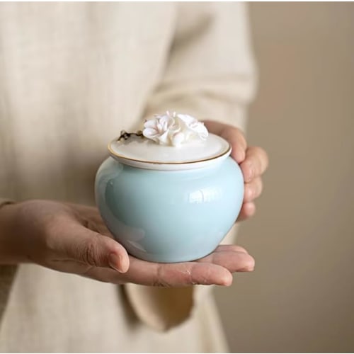 DiDiBirDi Mini Urn for Two-Part Ashes, Compact and Small, Perfect for Memorial Services, Interment, Buddhist Altar Supplies, Mini-Size Urn, Pet Ashes