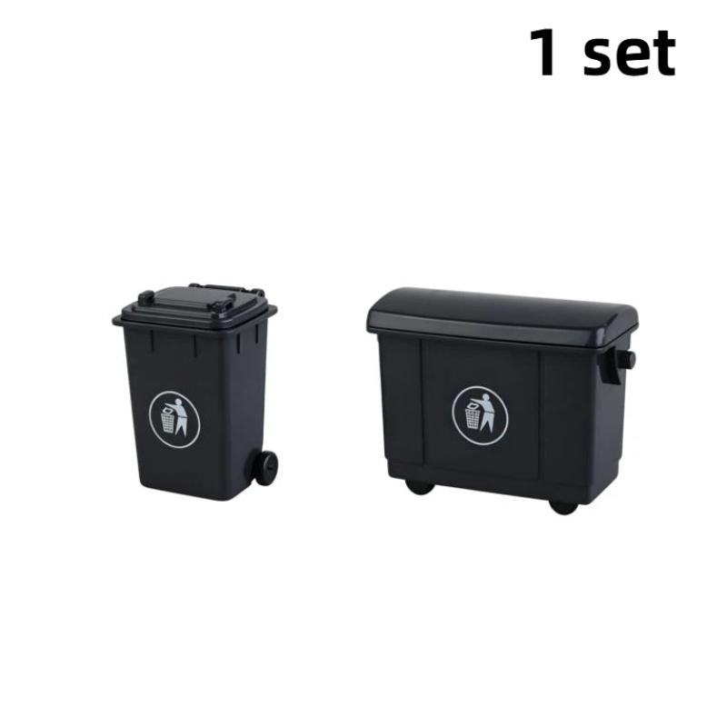 2/4Pcs Mini Desktop Storage Bin Portable Trash Container Dollhouse Ornament Cosmetic Jewelry Storage Box Stationery Organizer