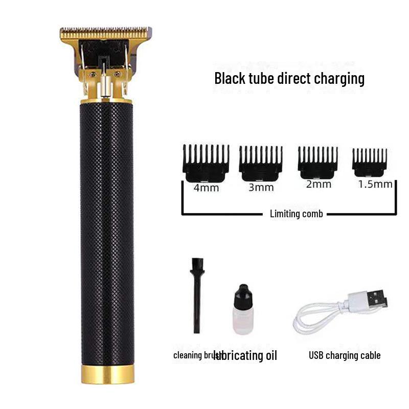 

Машинка для стрижки волос T9 с зарядкой от USB - дизайн «Дракон и Феникс» для карвинга и бритья Direct charging чёрный