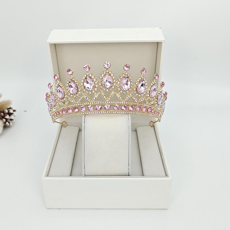 European Style Bridal Crown Accessories Tiara Wedding Dress Tiara Alloy Rhinestone Headband Queen Birthday Party Crown