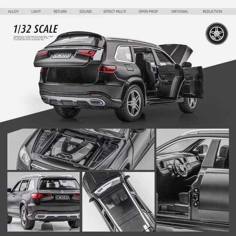 Mercedes Benz GLS580 4 Matic Luxury SUV Simulation Diecast & Toy Vehicles Sounds & Light Pull Back Car 1:32 Alloy Model