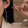 French Elegant Temperament Leaf Tassel Long Earrings - Women's Summer Fashion Jewelry