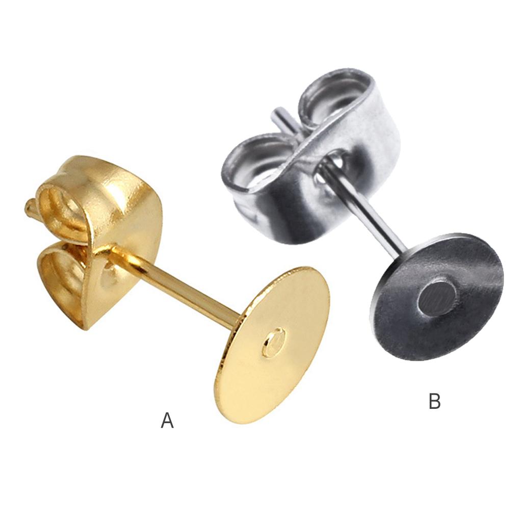 400 Sets Earrings Blank Base Crafting Popular Accessories Personality Silver Ear Backs Jewelry Making Tool Supplies