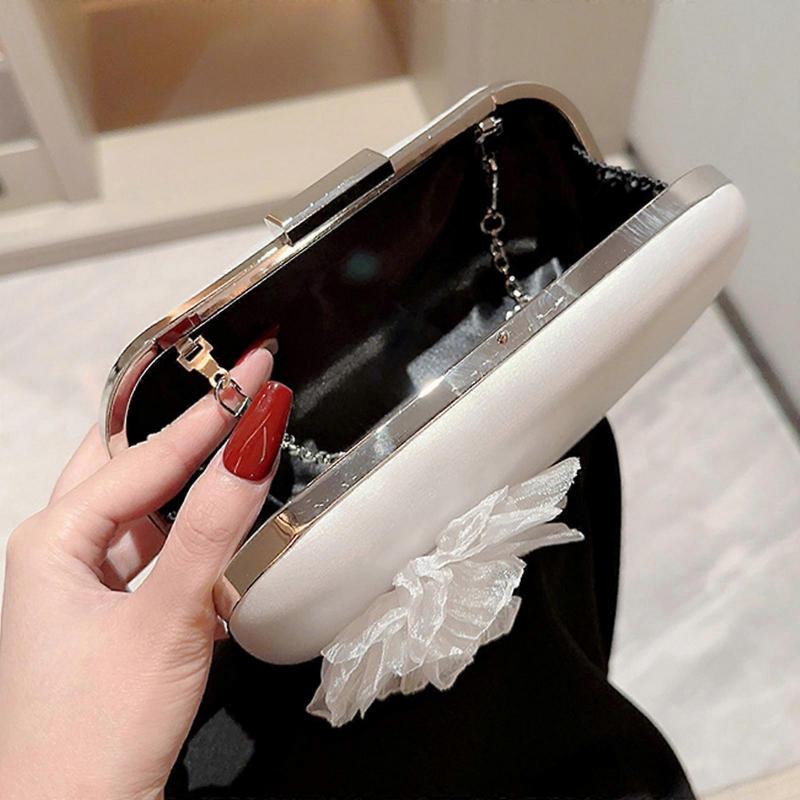 Stylish Flower Handbag for Women Shoulder Bag Evening Clutch Perfect for Parties and Weddings  Gold