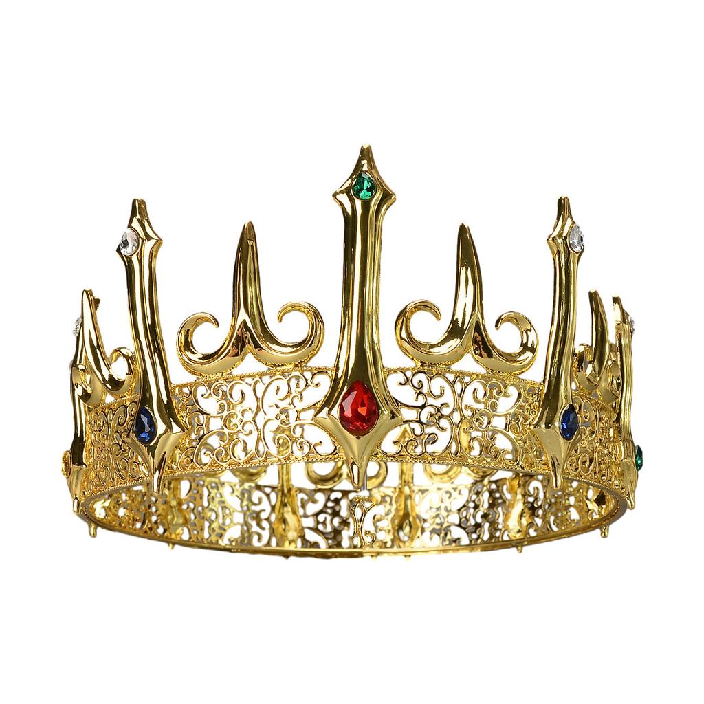 New Retro Palace King Prince Big Crown Male Crown Performance Banquet Accessories Hair Accessories Headdress