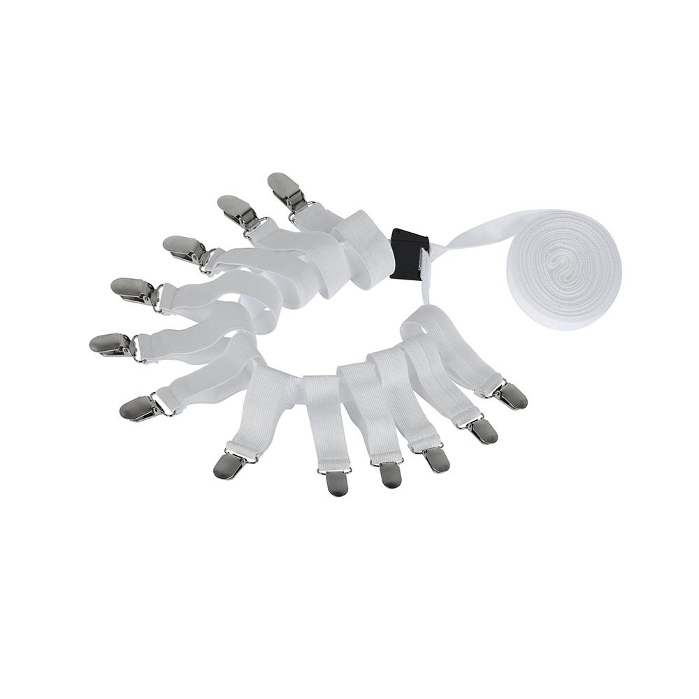 

1/2 шт. Держатель простыни 12 зажимов Регулируемый эластичный зажим для матраса Фиксаторы Покрывало Одеяла Нескользящий фиксирующий ремень Захваты Белый