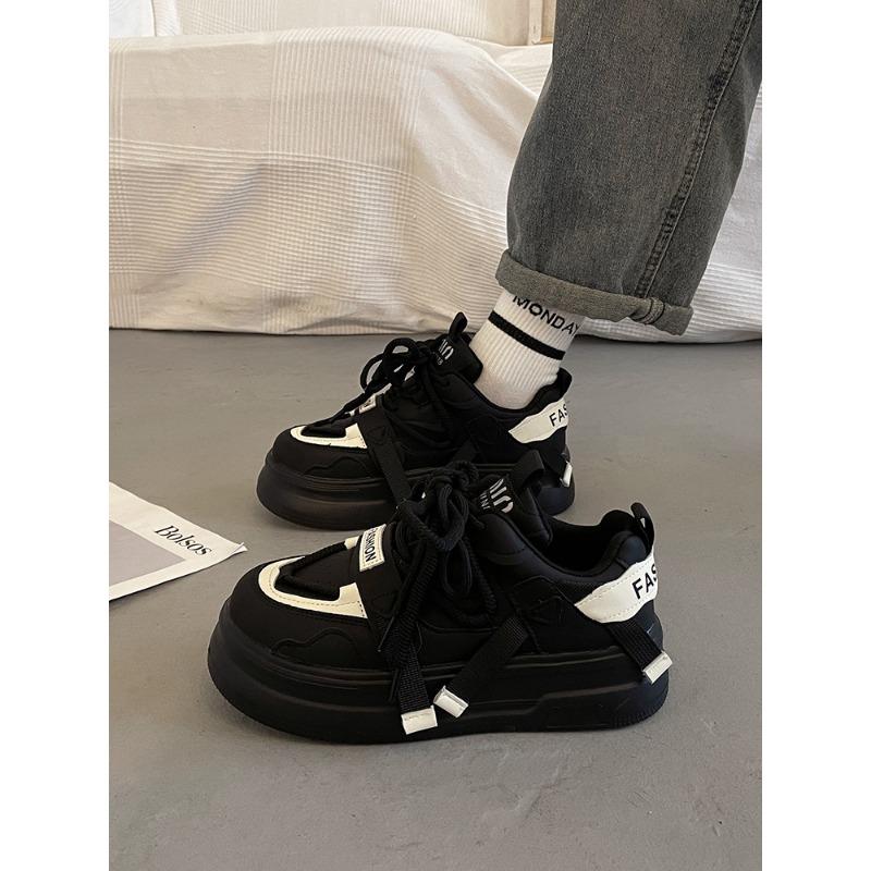 Niche thick-soled muffin board shoes women's versatile 2 new autumn height-increasing casual sports dad shoes