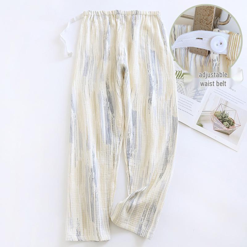 Baumwoll-Musselin Umstandspyjama-Set - Frühling/Herbst Stillnachthemd mit Hose