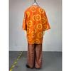 Women Pant Set Two Piece Sets V Neck Bat Sleeve Print Wide Leg Long Pants Casual Loose Elastic Waist Y2k Streetwear