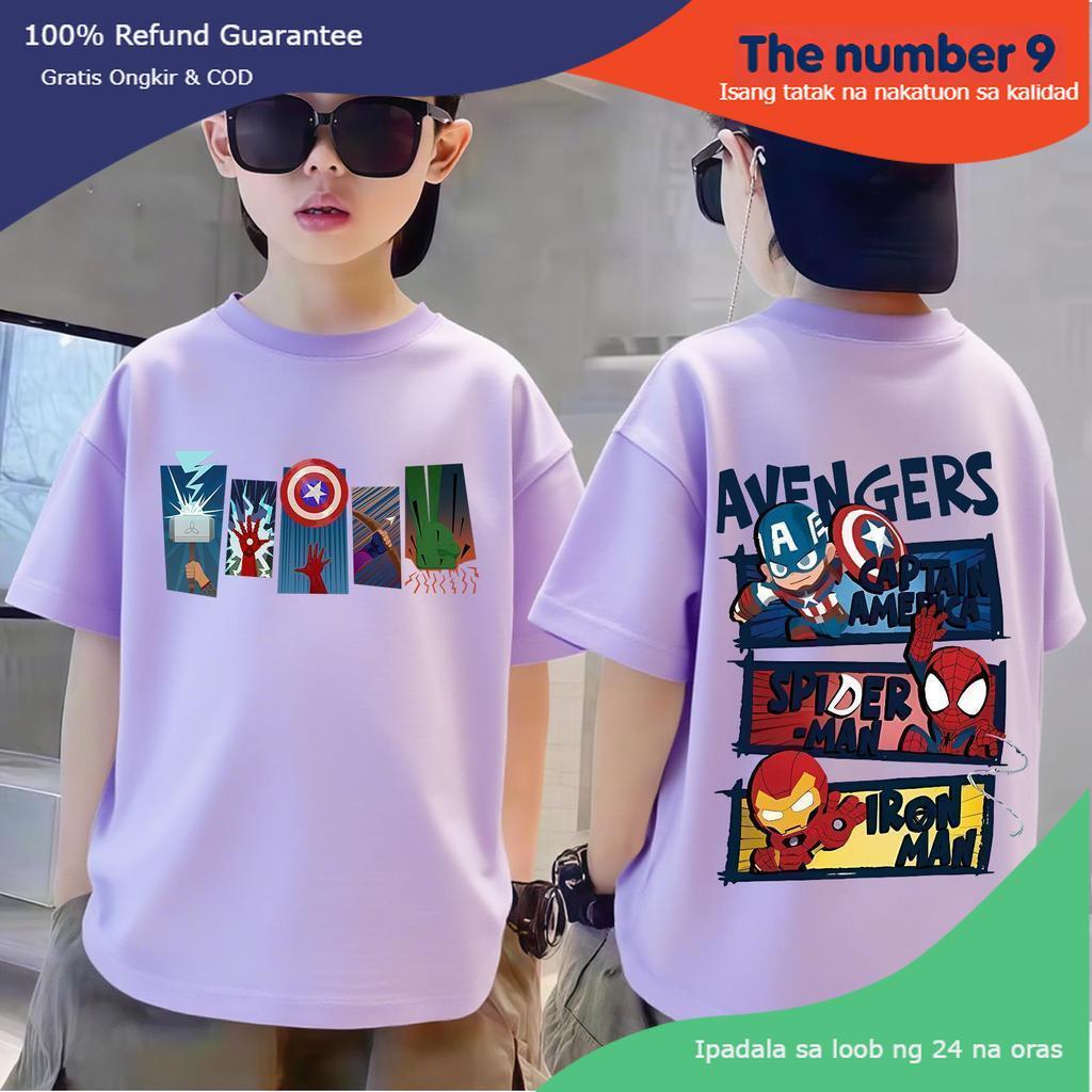 Pattern short sleeved T-shirt, children s casual round neck shirt 140