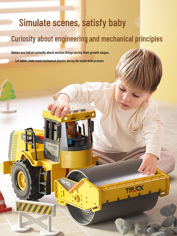 Children's Extra Large Alloy Roller Excavator Bulldozer Loader Toy, Ages 2+