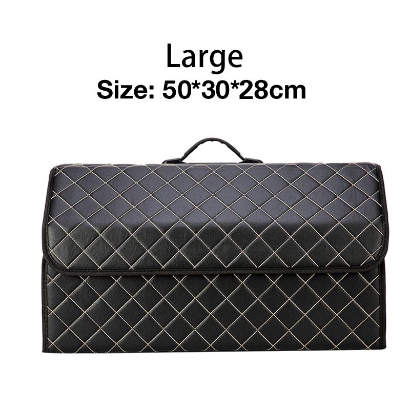 Faltbare Auto-Kofferraum-Aufbewahrungs-Organizer-Box Tragbare PU-Leder Auto-Aufbewahrungsbox mit Deckel Auto-Aufbewahrungstasche Fahrzeug-Kofferraum-Organizer