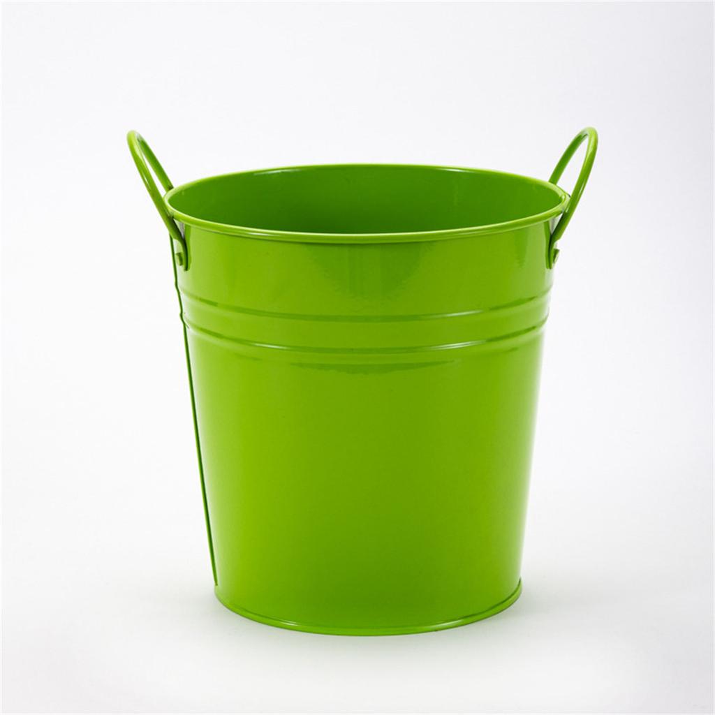 Flower Plant Pots Binaural Iron Potted Hanging Planter Outdoor Flowerpots Basket Bucket Vase Compatible for Food Snacks