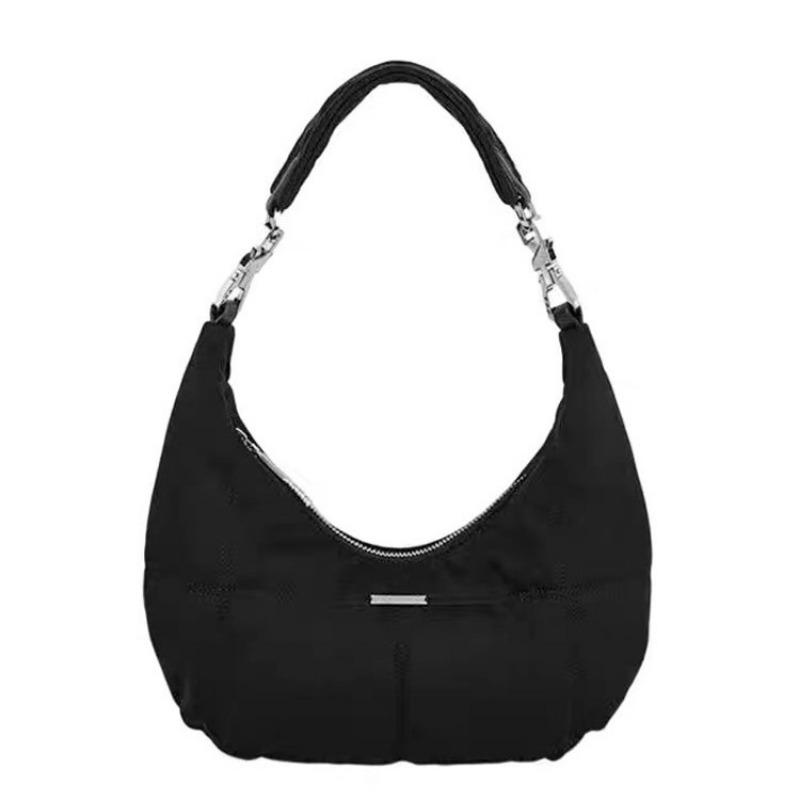 Vintage Oxford cloth black underarm bag niche design sunny day dark cloud bag casual fashion crescent shoulder handbag