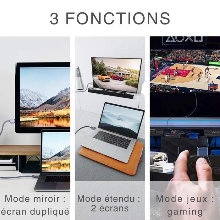 Câble HDMI 4K@60Hz HD 2m compatible ordinateur console PS5 PS4 XBOX TV tablette projecteur lecteur blu-ray Phonillico®