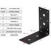 8 Pack 4-1/2" Steel Black L Right Angle Bracket, 90 Degree Corner Braces with Reinforcing Rib, Metal Joint Connector for Timber Wood