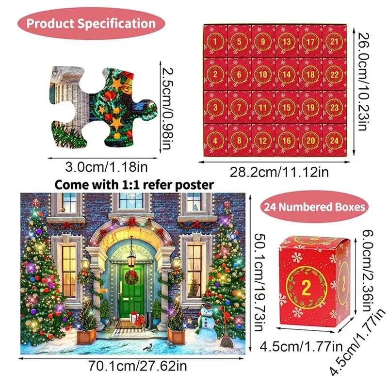 Non-Toxic Christmas Advent Calendar Jigsaw Puzzles Christmas Puzzle Toys Welcoming The Birth Of Jesus 1008Pcs Christmas Puzzles Countdown