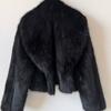 Women's Notched‑Collar Long Sleeve Faux Fur Short Coat Regular Fit Winter Warm Outerwear
