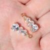 Golden Plated Graduated Clear Zircon Charms, Jewelry Making Supplies