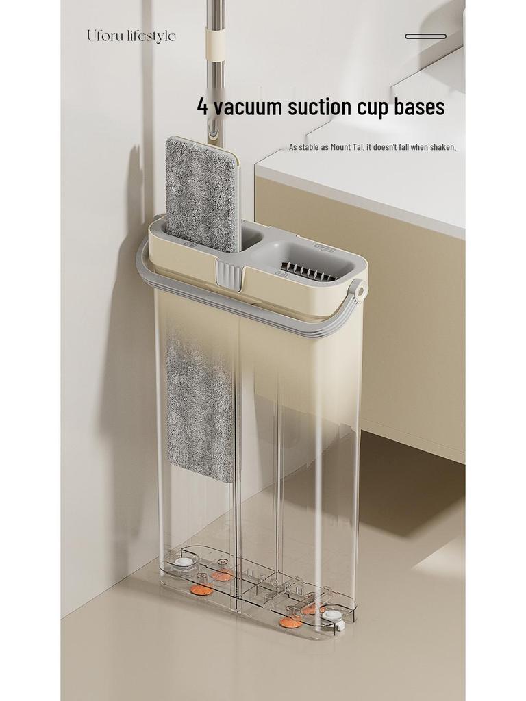 Müheloses Dual-Use Wischmopp- und Eimer-Set - Nass-/Trockenreinigung, Freihändig, Einwischreinigung