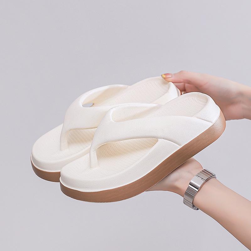 Women's Height-Increasing EVA Flip-Flops 2024: Thick-Soled, Slimming, Clip-Toe Beach Sandals.