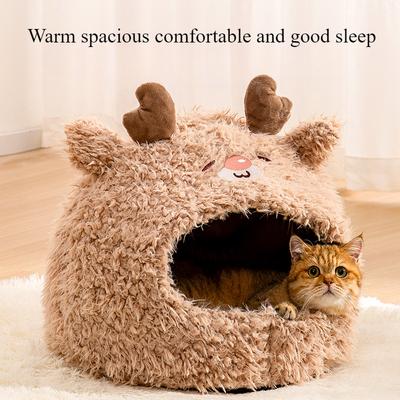 Casa para Gato Mascota Muy Suave Sueño Profundo Cómoda Cama para Gatos Cálida Felpa Camas para Mascotas Adecuada para Gatos Pequeños y Medianos/camas para perros