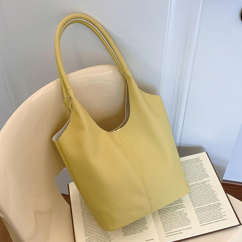 Spacious Oversized Tote Bag For Women 2024 Minimalist Korean Style Soft Pu Shoulder Bag