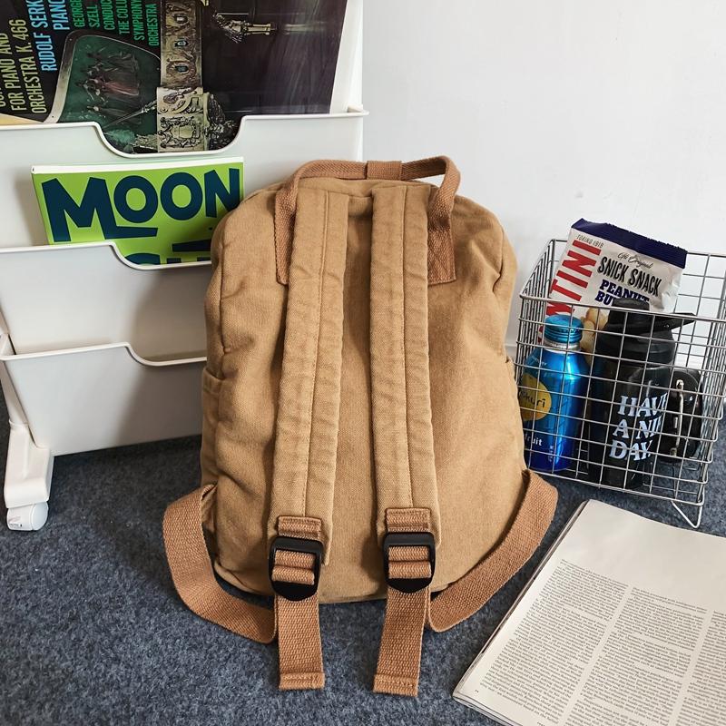 Canvas Bag Large Capacity Female Student Backpack Men's Schoolbag