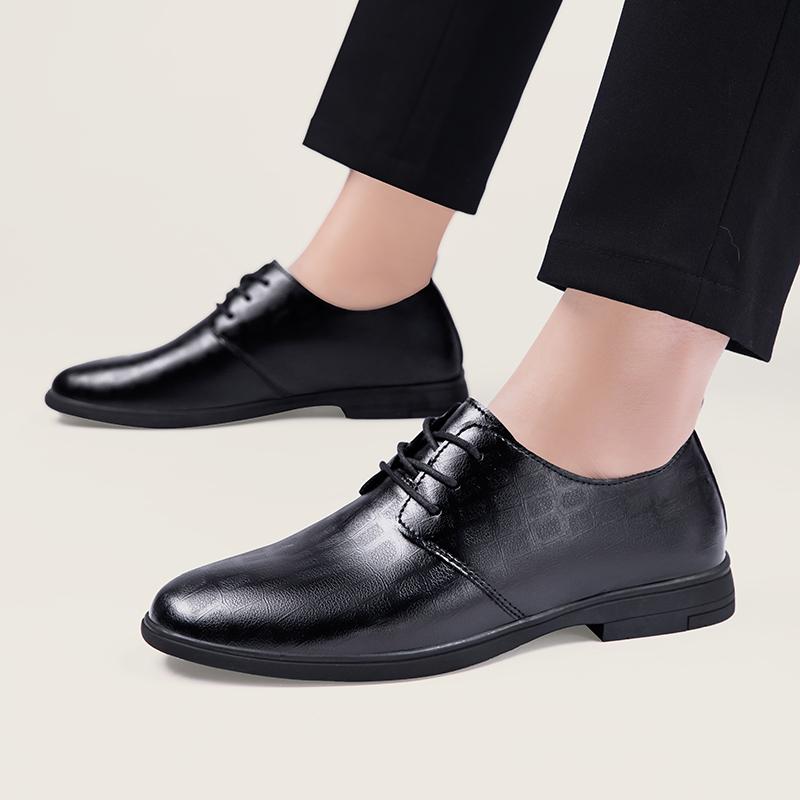 Fashion Lace-Up All-match Dress Footwear Men Minimalist Oxfords Shoes Men Leather Casual Shoes 2025 New Elegantes Flats Business Shoes