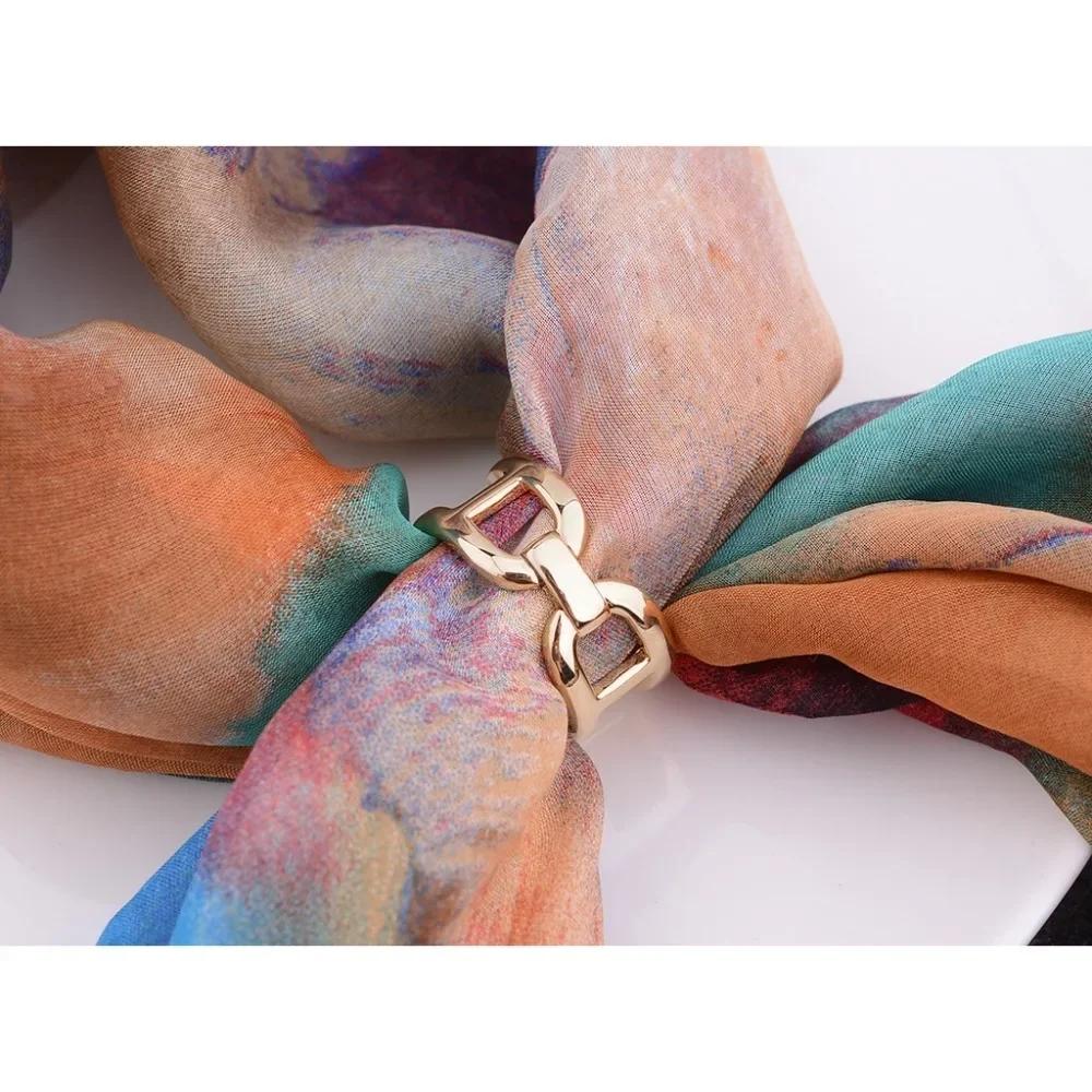 Langlebige Accessoires Einfacher Seidenschal Schnallenring Metallverzierung Schalknopf Moderner Stil Drei-Ring-Schalschnalle