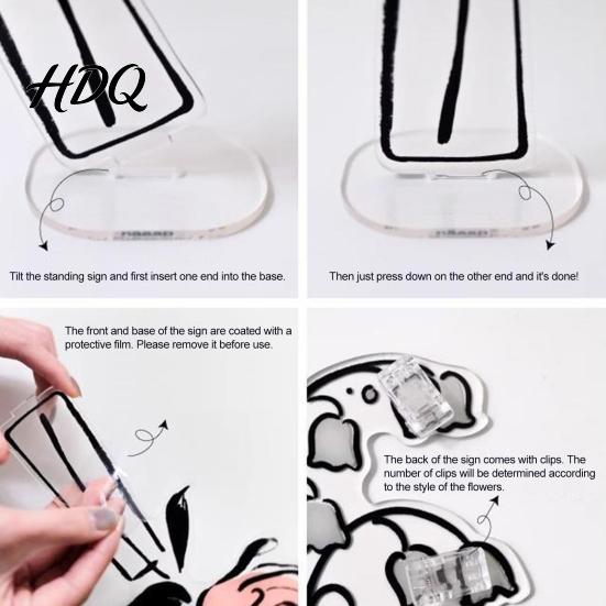 Invisible Clip Slot Holder Desk Memo Holder Acrylic Flower Vase Photo Display