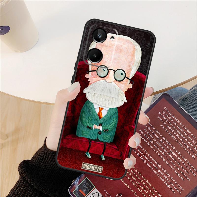 Sigmund Freud Case For Realme C61 C67 C53 C55 C75 C51 C21Y C25S GT 6 6T 5 GT7 Pro 10 11 12 13 14 Pro Plus
