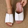 Woman Summer Flat Slippers Casual Round Toe Versatile Shoes for Women Indoor Home Wear Slides Roman Style Solid Soft Sole Slides