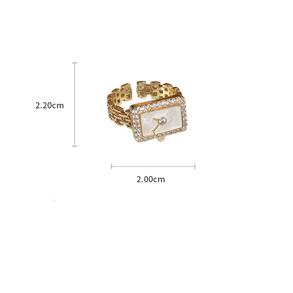 Gift Niche Design Ins Style Rhinestone Women Ring Fashion Jewelry Korean Style Ring Vintage Ring