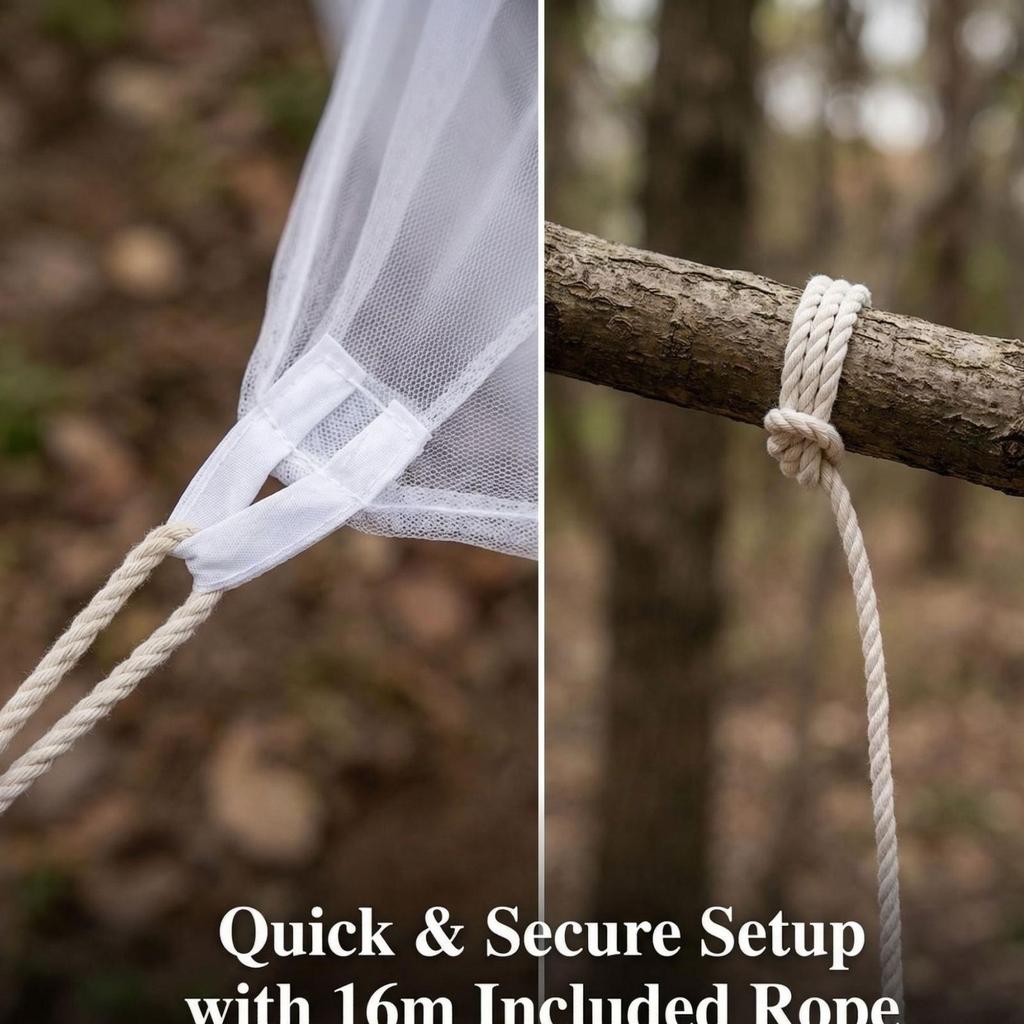 Fly Net for Patio Soft Easy Installation Large Bedding Porch Hiking 300x427x250cm