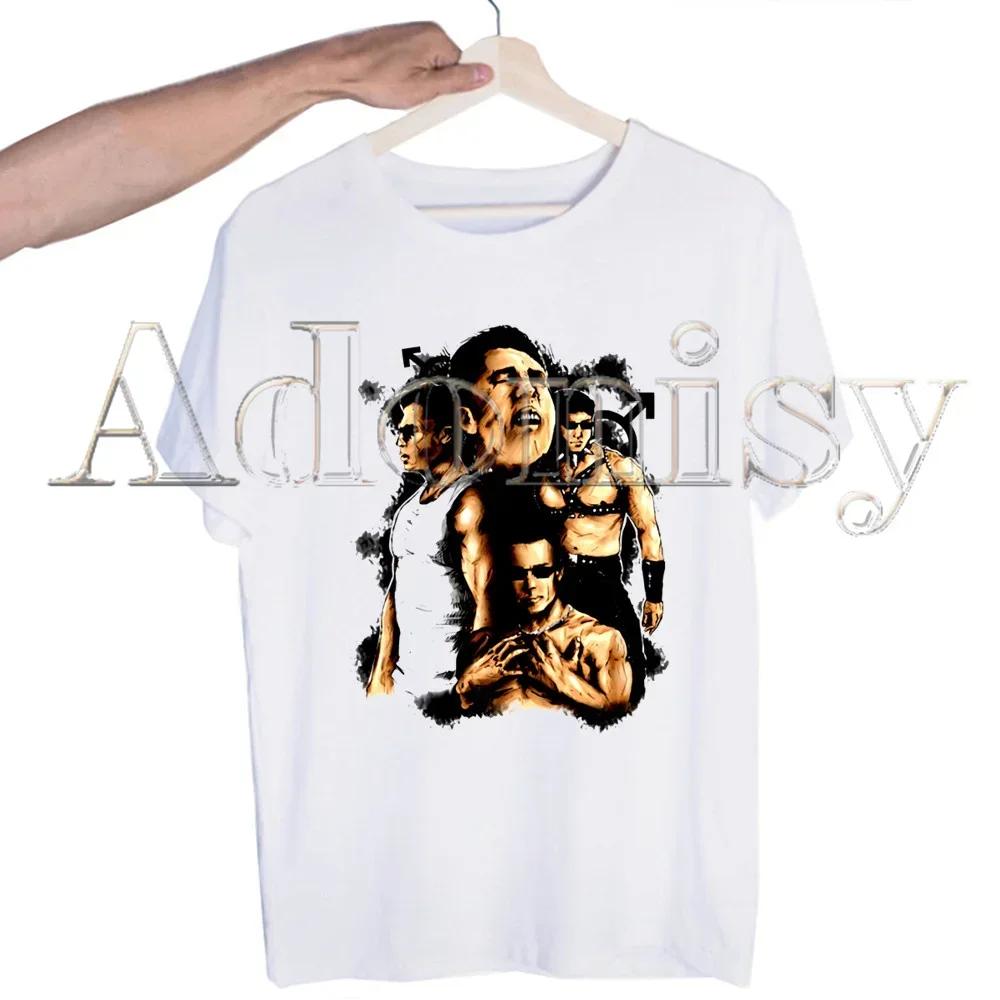 Gachimuchi Printed T Shirt Men Retro Washed Tops Tees Harajuku Tshirt Streetwear Hip Hop Male T-shirts