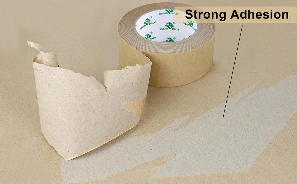 BOMEI PACK Reinforced Paper Packing Biodegradable Kraft Paper Transport Tape for and Storage Tape, 50mm50m, Self-Adhesive Gum-Covered Heavy-Duty