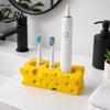 Three-hole Toothbrush Holder Holder, 3-Hole Partitioned Storage, Creative Cheese Shape Organizer, Drip Dry with Hollow Drainage Structure Stand